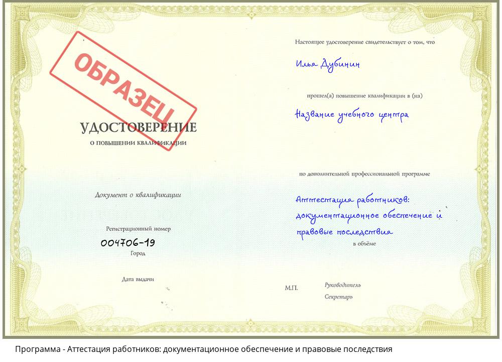 Аттестация работников: документационное обеспечение и правовые последствия Белогорск