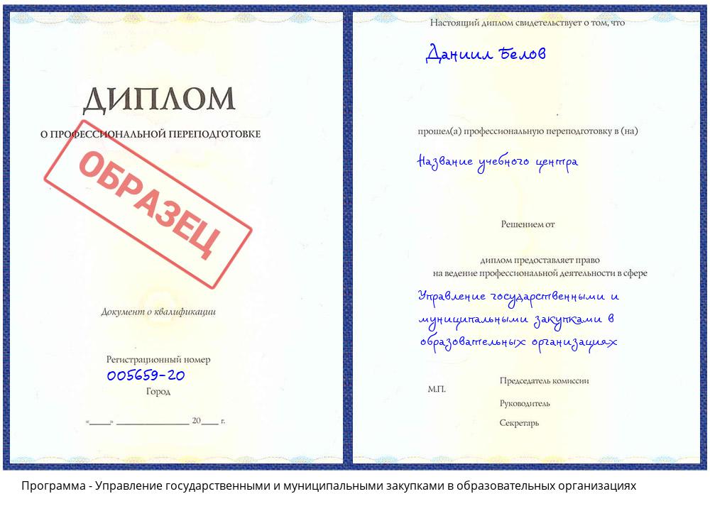 Управление государственными и муниципальными закупками в образовательных организациях Белогорск
