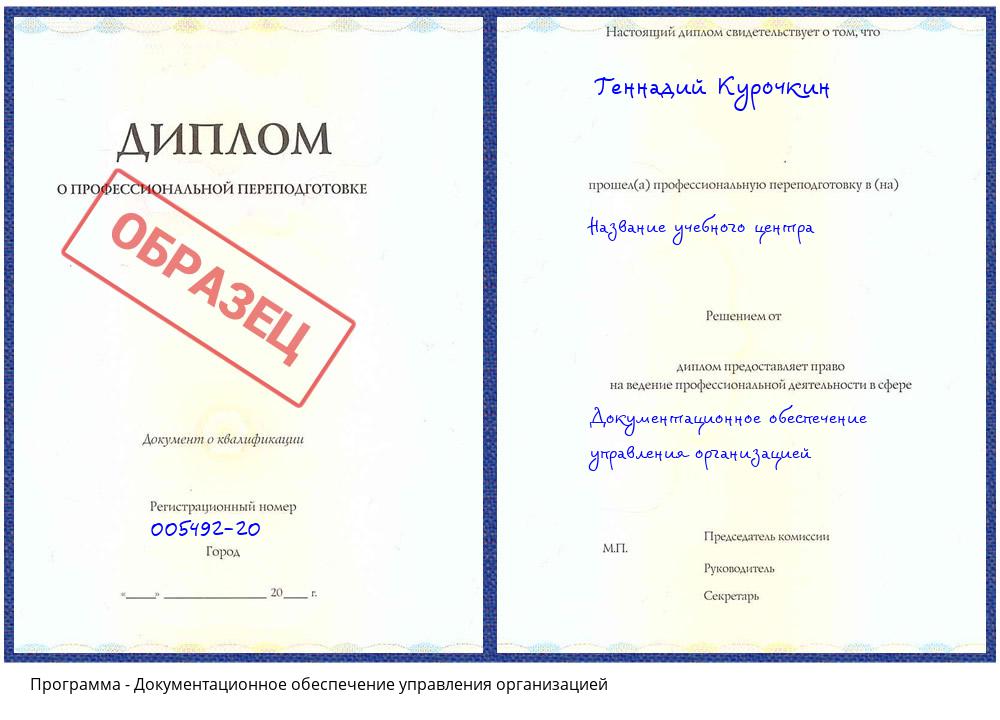 Документационное обеспечение управления организацией Белогорск
