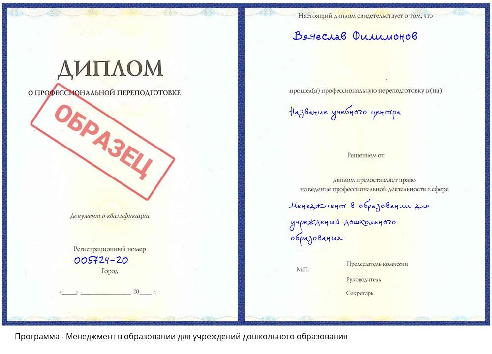Менеджмент в образовании для учреждений дошкольного образования Белогорск