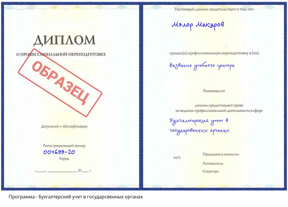 Бухгалтерский учет в государсвенных органах Белогорск